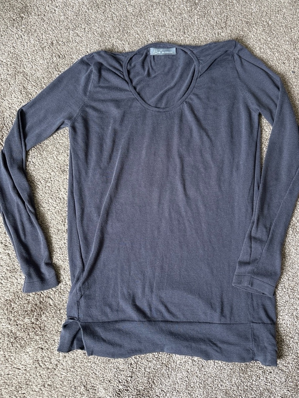 Women's Long Sleeve Crewneck Tee — Charcoal Gray